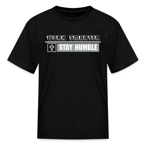 Kid's T-Shirt - Work Smarter - black