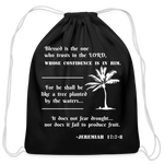 Cotton Drawstring Bag - Tree Planted - black