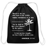 Cotton Drawstring Bag - Tree Planted - black