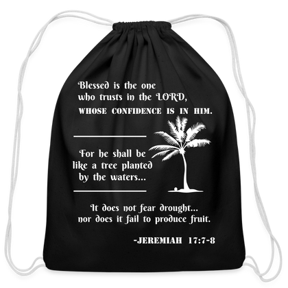 Cotton Drawstring Bag - Tree Planted - black