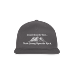 Snapback Baseball Styled Cap - Created From The Dust - dark grey