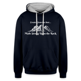 Contrast Hoodie - Strong Upon the Rock - navy/heather gray