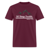 Men's Classic T-Shirt - All Things Possible - burgundy