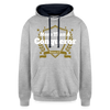 Contrast Hoodie - More Than a Conqueror - heather gray/navy