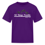 Kids' T-Shirt - All Things Possible - purple