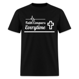 Men's Classic T-Shirt- Faith Conquers - black