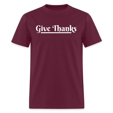 Men's Classic T-Shirt - Give Thanks - burgundy
