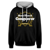 Contrast Hoodie - More Than a Conqueror - black/heather gray