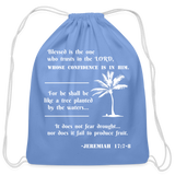 Cotton Drawstring Bag - Tree Planted - carolina blue