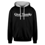Unisex Contrast Hoodie - Give Thanks - black/heather gray