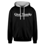 Unisex Contrast Hoodie - Give Thanks - black/heather gray