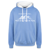 Contrast Hoodie - Strong Upon the Rock - sky blue/white