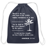Cotton Drawstring Bag - Tree Planted - navy