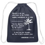 Cotton Drawstring Bag - Tree Planted - navy