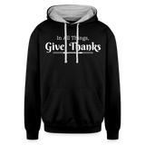 Give Thanks - Unisex Contrast Hoodie - black/heather gray