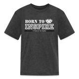 Kids' T-Shirt - Born to Inspire - heather black