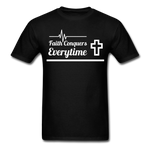Men's Classic T-Shirt- Faith Conquers - black