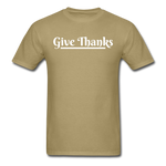 Men's Classic T-Shirt - Give Thanks - khaki