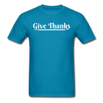 Men's Classic T-Shirt - Give Thanks - turquoise