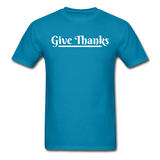 Men's Classic T-Shirt - Give Thanks - turquoise