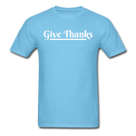 Men's Classic T-Shirt - Give Thanks - aquatic blue